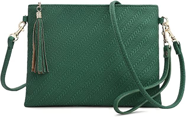 CYHTWSDJ Fashion Faux Leather Shoulder Wallet, Clutch Wallet with Wrist Strap, Small Fringe Crossbody Bag for Women