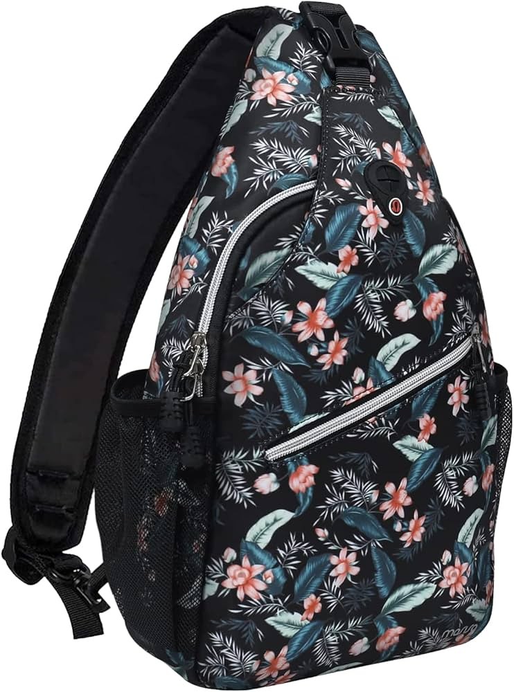 MOSISO Sling Backpack, Multipurpose Travel Hiking Daypack Rope Crossbody Shoulder Bag, Abstract Spots